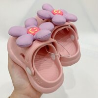 Dép sục cho bé, Sục bé gái họa tiết bông hoa Smile 3D siêu cute CALX