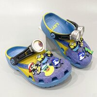 Dép sục classic minion 3 mắt kính, Sục trẻ em Despicable Me Clog mắt lé tặng kèm bộ jibbitz charms dễ thương gắn dép