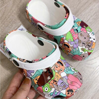 Dép Sục Crocs Duwa Hoạt Tiết dễ thương đế chống trơn trượt thoáng khí