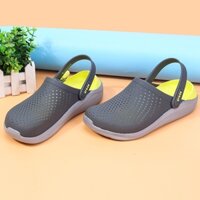 DÉP SỤC CROCS LITERIDE CHO CẢ NAM VÀ NỮ MÀU XÁM LÓT VÀNG