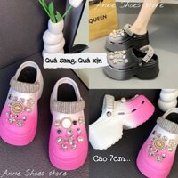 Dép sục crocs, sục đế cao, sục nữ, xăng đan nữ, charm crocs, eva