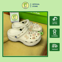 Dép Sục Cross, Giày Cross Classic Platform Clog Nữ Đế Cao 4cm Tặng 14 Charm Chọn Mẫu, Đổi Size - Nhà Sấu Béo