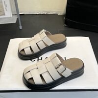 Dép Sục Đế Cao 5Cm PU Siêu Nhẹ Quai Rọ Nan G053DC Đế Cao Cho Mẹ