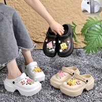Dép sục đế cao mẫu mới, dép nữ đế độn 6 phân đính sticker xinh xắn ( 315 )