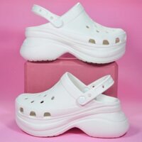 DÉP SỤC ĐẾ XUỒNG NHỰA ĐI MƯA CROCS BAE ĐẾ CAO 8CM CLOG CHO NỮ MÀU TRẮNG
