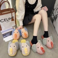 Dép Sục Đi Trong Nhà Giữ Nhiệt Mùa Đông Lông Mềm Mại Hình Thú Cute 3màu T-59