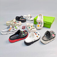 Dép sục duet max II clogs unisex tặng kèm 10 jibbitz, dép sục đi mưa đế răng cưa kiểu dáng mới, dép nhựa đi mưa nam nữ