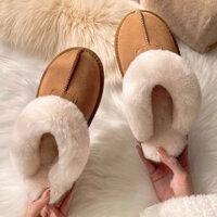 Dép sục lông đi tuyết cho nữ hở gót siêu ấm phong cách hàn quốc đế 3cm