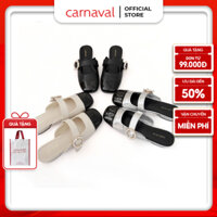 Dép Sục Nữ Carnaval Thiết Kế Quai Ngang Đính Hoa Siêu Xinh Kết Hợp Hai Màu - VS100