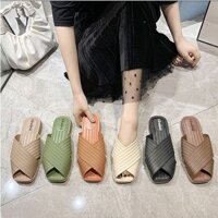 Dép sục nữ hở mũi quai đan chéo xinh xắn