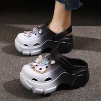 dép sục nữ trắng đen dễ thương hàng QC (CR8)
