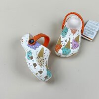 Dép sục trẻ em ,  Giày Cross bé gái họa tiết kem size từ C7 đến J4