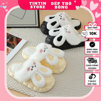 Dép thỏ bông đi trong nhà, dép lót bông ấm áp có thể tháo rời vệ sinh - TinTinStore