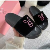 Dép Thỏ Rabbit 2 màu hồng trắng quai nhung mềm mại đế cao su non 4cm chống trơn trượt cao cấp 2025