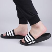 dép thời trang màu đen quai ngang trắng Adidas nam AQ1701 . .