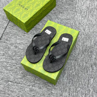 Dép Tông Guci Đế Vân Quai Tag Logo Nhựa Cho Nam Nữ