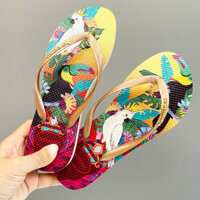 Dép tông nữ havaianas Dép cao su chống trượt chịu mài mòn in hoa màu