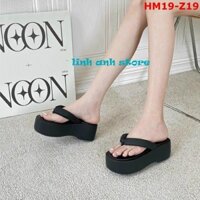 Dép tông xỏ ngón, dép quai ngang ( 1 bản ) đế xuồng cao 6p chất da siêu mềm êm (đi chuẩn size)