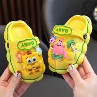 Dép Trẻ Em Chống Trơn Trượt Phong Cách Hoạt Hình Dép Lê Bịt Mũi Có Quai Đế Mềm Cao Cấp Cho Bé