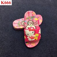 Dép trẻ em mèo kitty hồng bé gái  đi học đi chơi đế cao su non siêu mềm siêu êm K666-TE0001