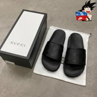 Dép trượt tối cao GUCCI Da đen GG