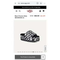 dép UGG Maxi checks size 35-36 phong cách Y2K sọc caro/checked board phù hợp cho mùa đông