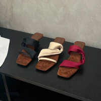 Dép wedge thời trang nữ phong cách Hàn Quốc, dép hở mũi, đế giữa (3-5cm), giày nữ cao su