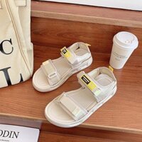 Dép xăng đan nữ, giày bệt thoải mái có khóa dán