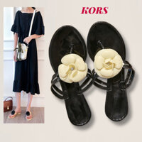 Dép xỏ ngón Camellia, Đáy phẳng Kẹp ngón chân Dép hoa nữ mùa hè Giày thạch đi biển Dép