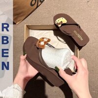 Dép xỏ ngón chấm bi Hello Kitty mùa hè đẹp mắt nhẹ khi đi chơi Dép nêm cho nữ