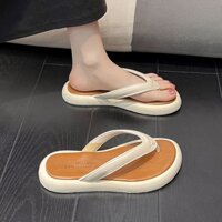 Dép Xỏ Ngón Đế Cao Su Chống Trượt Thời Trang Đi Biển Phong Cách Hàn Quốc