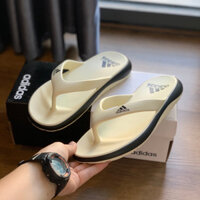 Dép xỏ ngón, dép kẹp đúc Nam Adidas in hàng VNXK chất liệu Comfort đế đúc Đỏ nam nữ siêu nhẹ, êm [Kem viền đen]