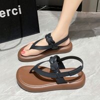 Dép xỏ ngón Giày Sandal Nữ Mặc Ngoài 2024 Giày La Mã Phù Hợp Thời Trang Chống Trơn Trượt Flip-Flops Đi Biển