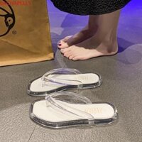Dép xỏ ngón LACHAPELLY, Giày đế bệt chống trượt trong suốt, Giày nhựa PVC thông thường Mặc nền tảng mùa hè Dép xỏ ngón mùa hè