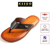 Dép xỏ ngón nam hàng hiệu KEEDO TNG3558-3 da bò thật