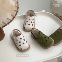 Dép xỏ ngón trẻ em mùa hè, dép da rỗng cho bé trai, dép cho bé gái, giày đi biển kín mũi