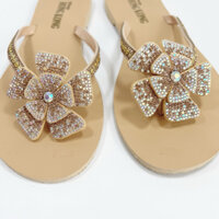 dép xoàn bông hoa quai kẹp xỏ ngón đế bệt