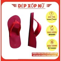 Dép xốp nữ xỏ ngón quai kẹp đế cao su cứng chống trơn trượt cao thấp đa dạng màu đỏ