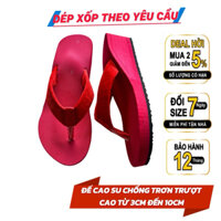 Dép xốp nữ xỏ ngón quai kẹp đế cao su cứng chống trơn trượt cao thấp đa dạng màu đỏ