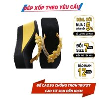 Dép xốp nữ xỏ ngón quai kẹp đính đá đế cao su cứng chống trơn trượt cao thấp đa dạng màu vàng đen