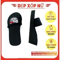 Dép xốp nữ xỏ ngón quai ngang đế cao su cứng chống trơn trượt cao thấp đa dạng màu đen