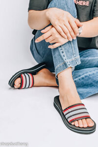 Dép xốp quai ngang Bitis nữ đế 3cm - 36 - Đen