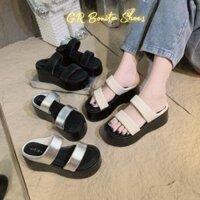 Dép xuồng 2 quai mút đệm êm cắt gót cao 7 cm - Giày Lily