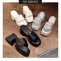 Dép xuồng nữ Dép đế cao 9P quai ngang bản gân thời trang form chuẩn đẹp lên chân siêu xinh MT Shoes GN006