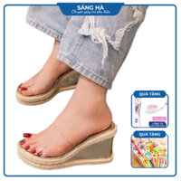 Dép xuồng quai trong cao 8 cm đế viền