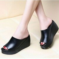 DÉP XUỒNG THỜI TRANG QUAI NGANG BẢN TO TRƠN ĐẾ BẰNG CAO CẤP