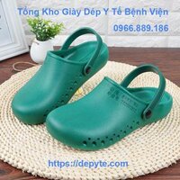 Dép y khoa chống trơn trượt - giày phẫu thuật xanh lá có quai, có lỗ trống thoáng khí- sandal nam giới đi trong bệnh viện, phòng mổ- dép cao su đế mềm