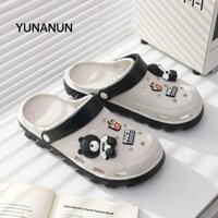 Dép YUNAUN, Giày đế dày cao gót, Dép đi biển bằng nhựa PVC DIY thông thường dành cho nữ