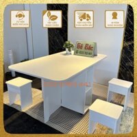 depcross Bàn ghế ăn gấp gọn gỗ MDF phủ melamine thiết kế thông mình