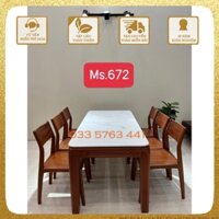 depcross Bộ bàn ăn 6 ghế gỗ xoan đào cao cấp, kiểu dáng hiện đại